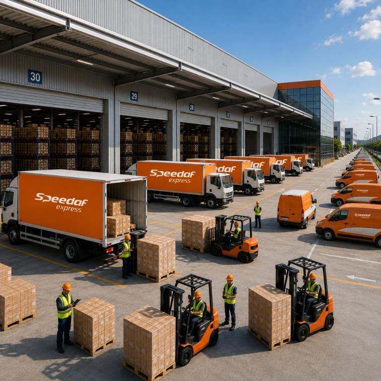 Speedaf Express Warehouse Loading Terminal and Cargo Trucks